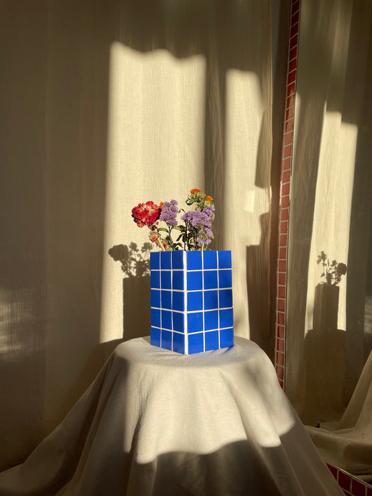 Vase « Ines » bleu cobalt
