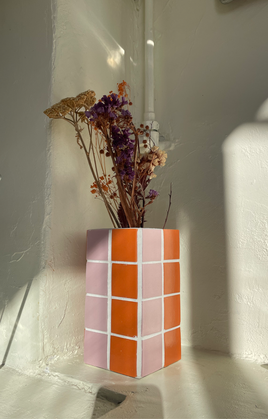 Vase/pot orange-rose clair