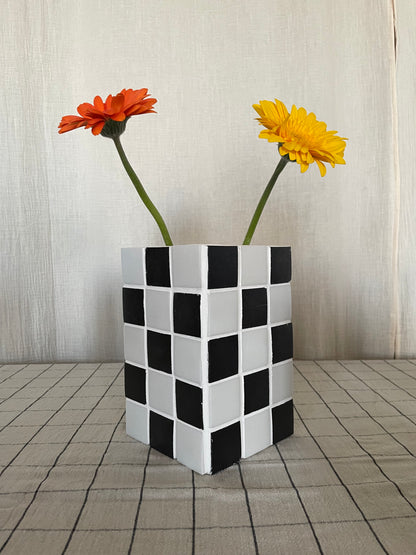 Vase damier personnalisé