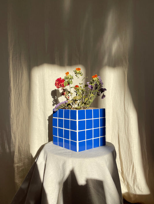 Vase « Karine » bleu électrique