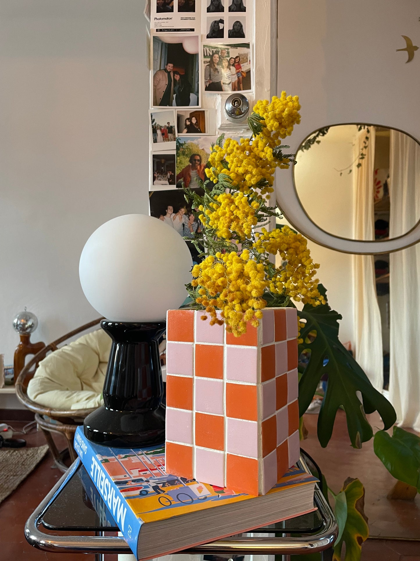 Vase damier Louisa