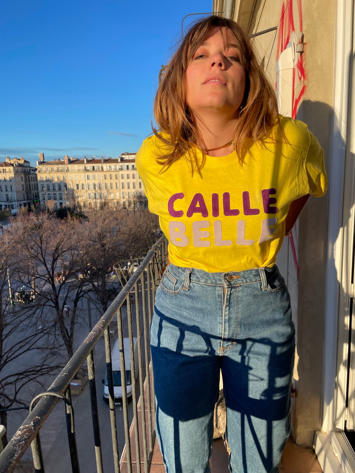 T shirt jaune Caille Belle