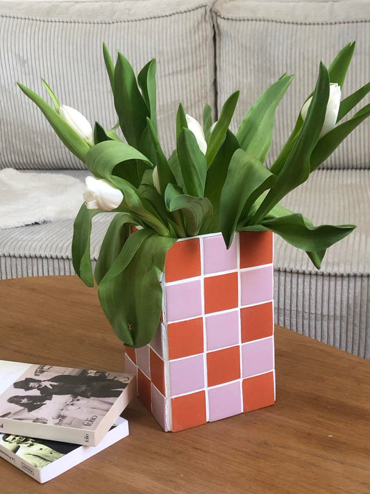 Vase damier Louisa