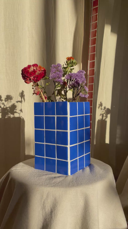 Vase « Ines » bleu cobalt